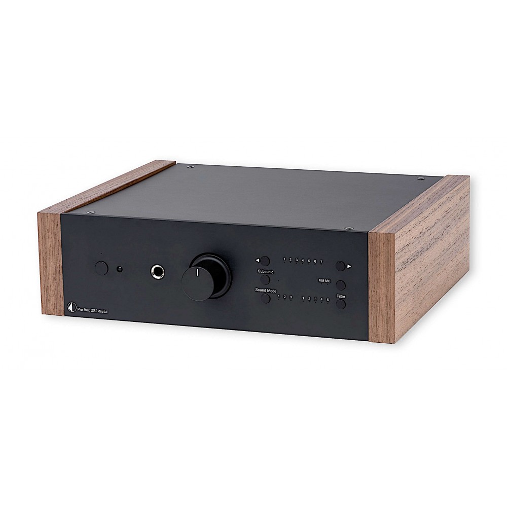Pro-Ject Pre Box DS2 DigitalSilver with Walnut side panels 