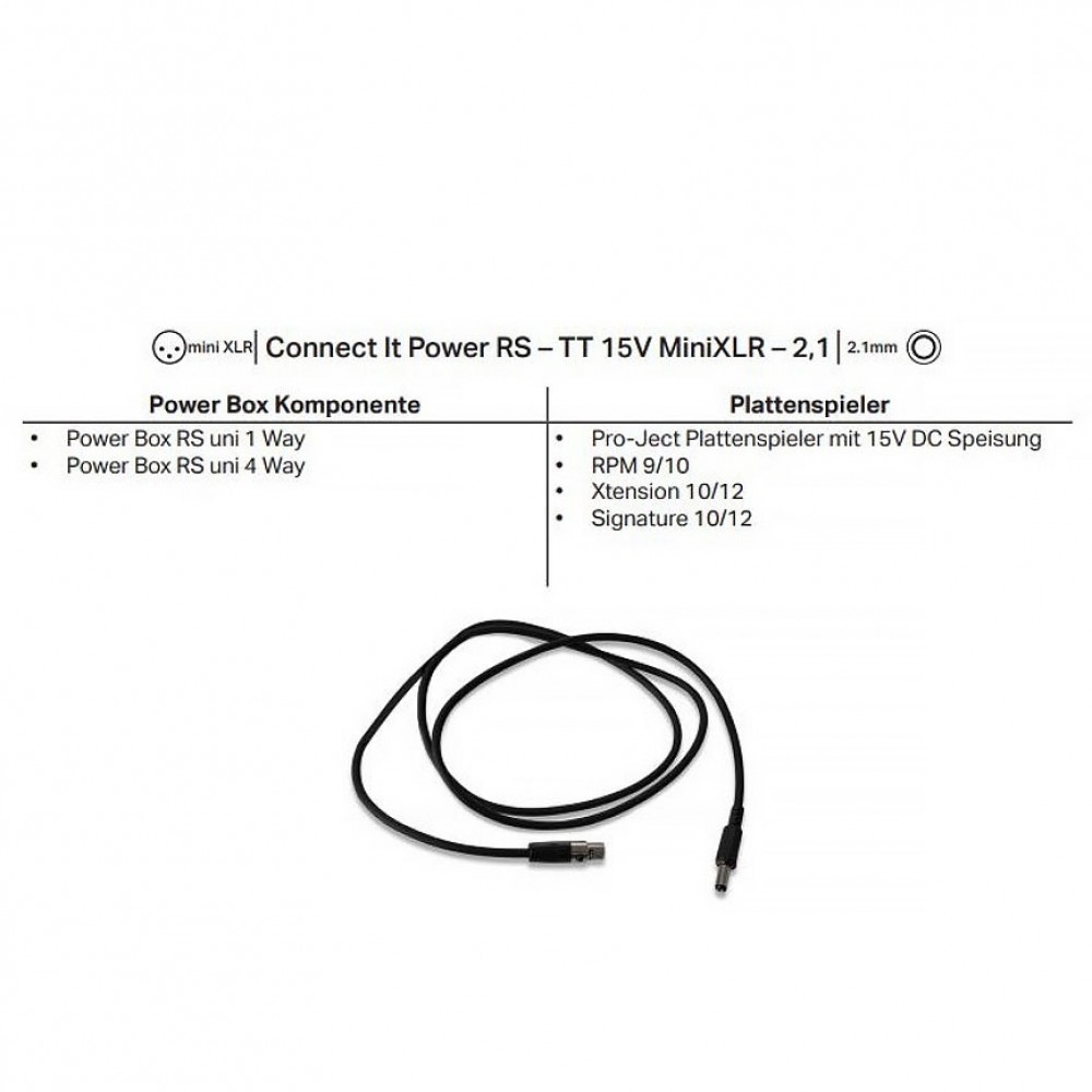 Pro-Ject Connect it Power RS – TT 15V MiniXLR Power cable