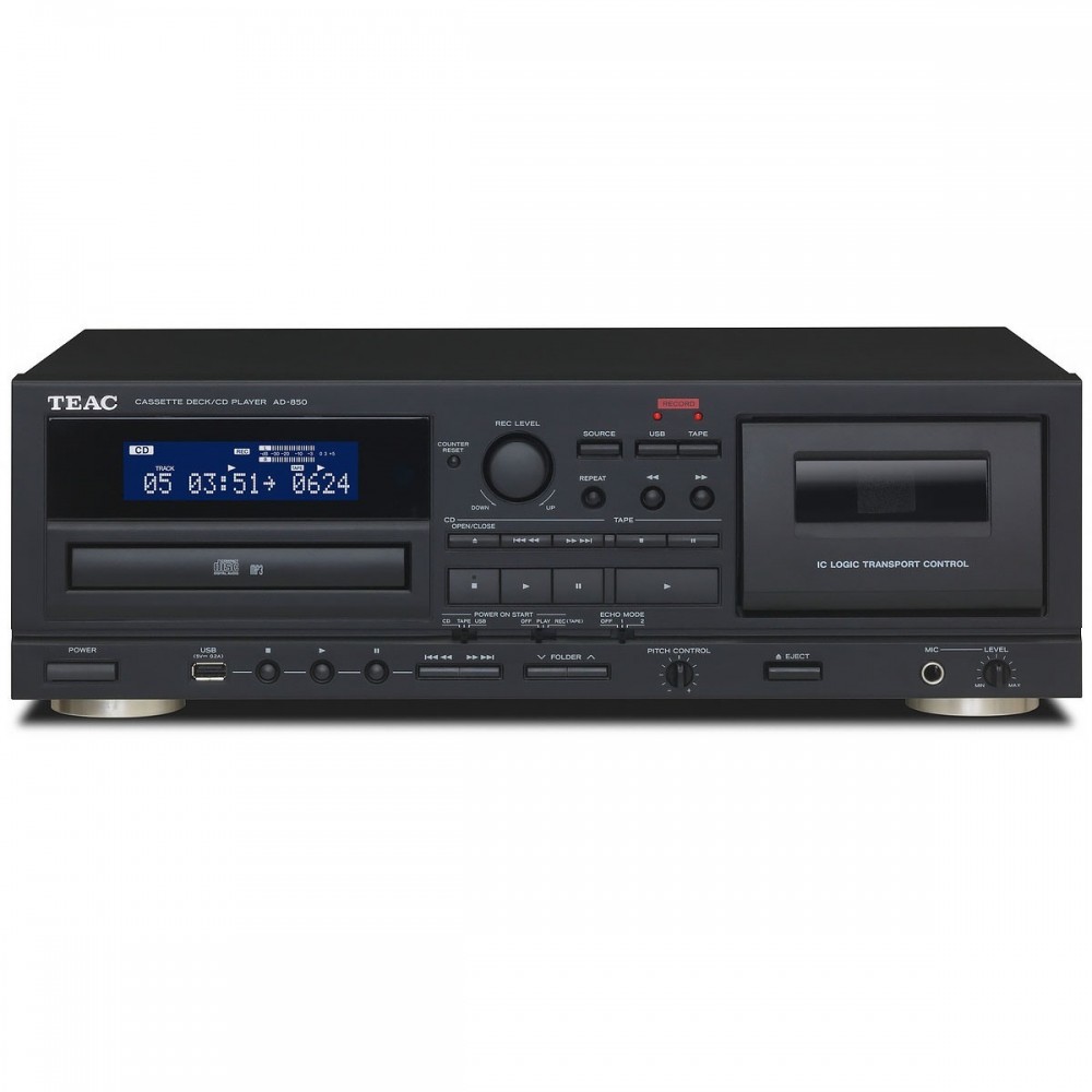 TEAC AD-850 CD-player/Cassette/USB Black