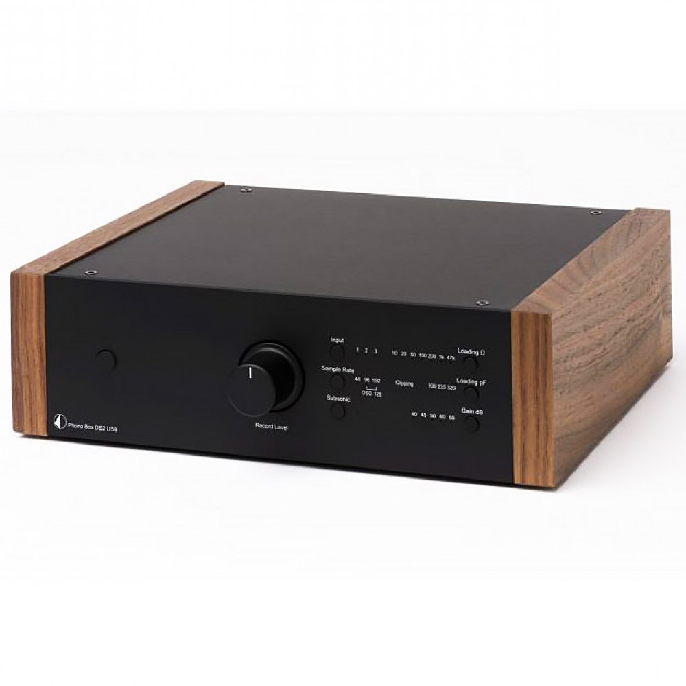 Pro-Ject Phono Box DS2 USB Phono PreampSilver with Walnut side panels 